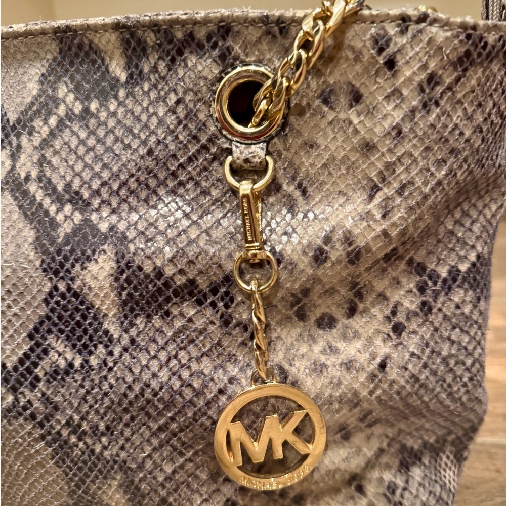 Michael Kors Large Jet Set Python Snake Print Han… - image 4